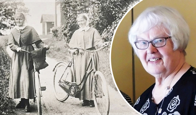 Cykeln var diakonissornas arbetsredskap runtom i landet. Birgitta Boström är med och förvaltar diakoniföreningarnas traditioner och arv i Helsinge-Vanda.