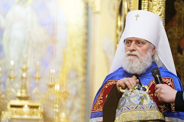 Metropoliten Jevgeni leder den estniska ortodoxa kyrka som lyder under Moskvapatriarkatet. 