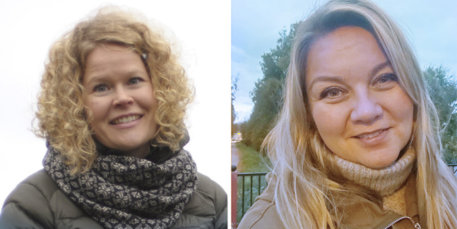 Sonja Djupsjöbacka (till vänster) och Cecilia Åminne är lärare och röstmagneter. De vill jobba för en välkomnande församling och ökad delaktighet för medlemmarna.