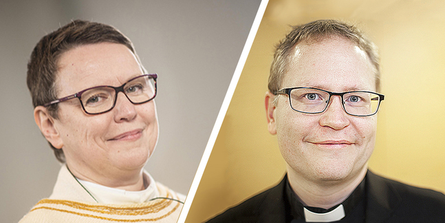 Camilla Svevar är kyrkoherde i Replots församling och Johan Kanckos är tf. kaplan i Esbo svenska församling.