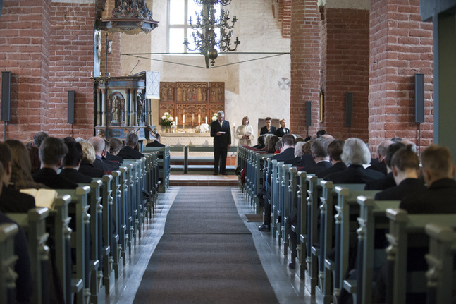 Kyrkomötet öppnades med en mässa i S:ta Maria kyrka i Åbo.